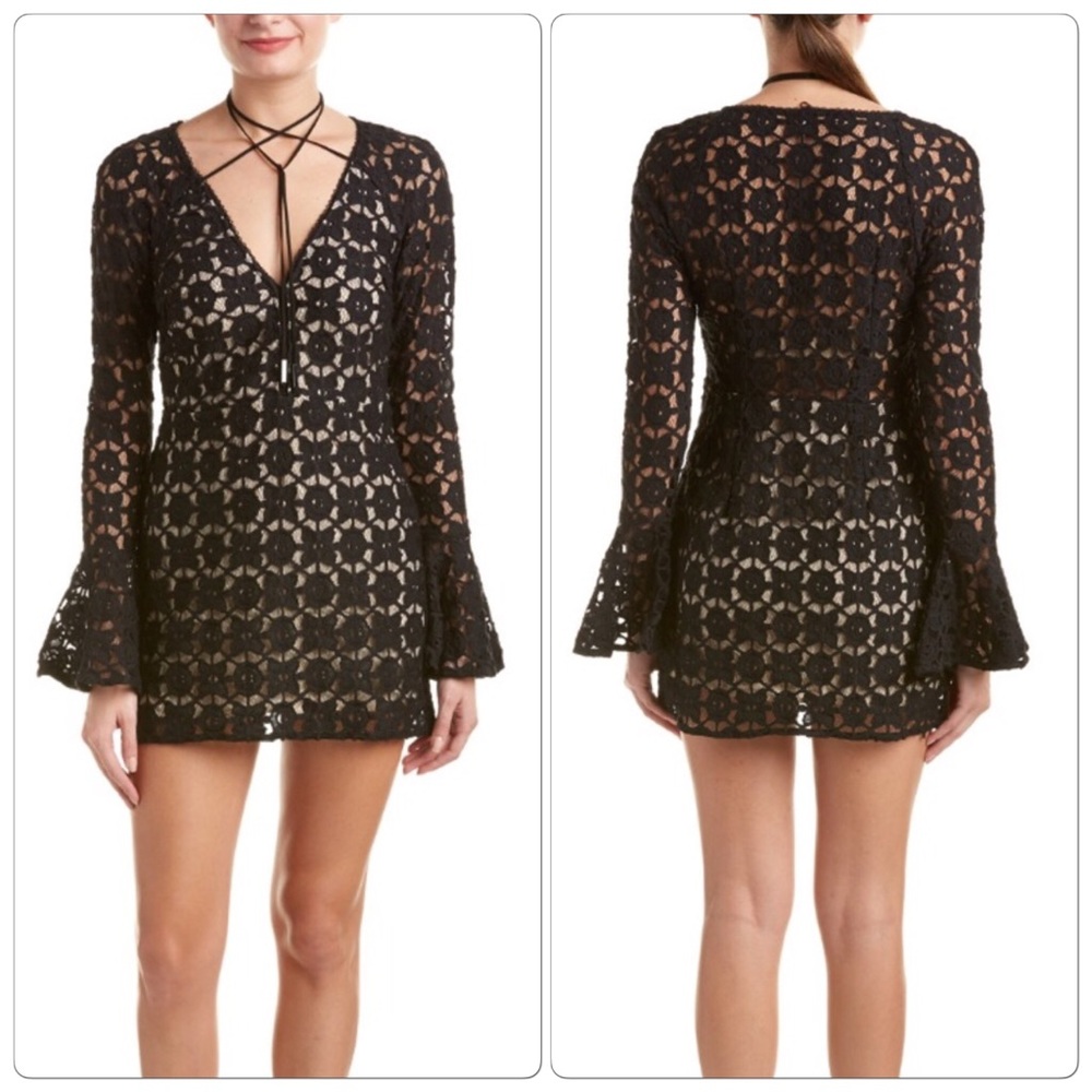 - 🎉 2X HP 🎉Sassy Free People Black Crochet Dress - Picture 4 of 5